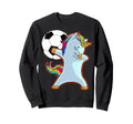 Funny Soccer Dab Dabbing Unicorn Sweatshirt - Unique Graphic Unisex