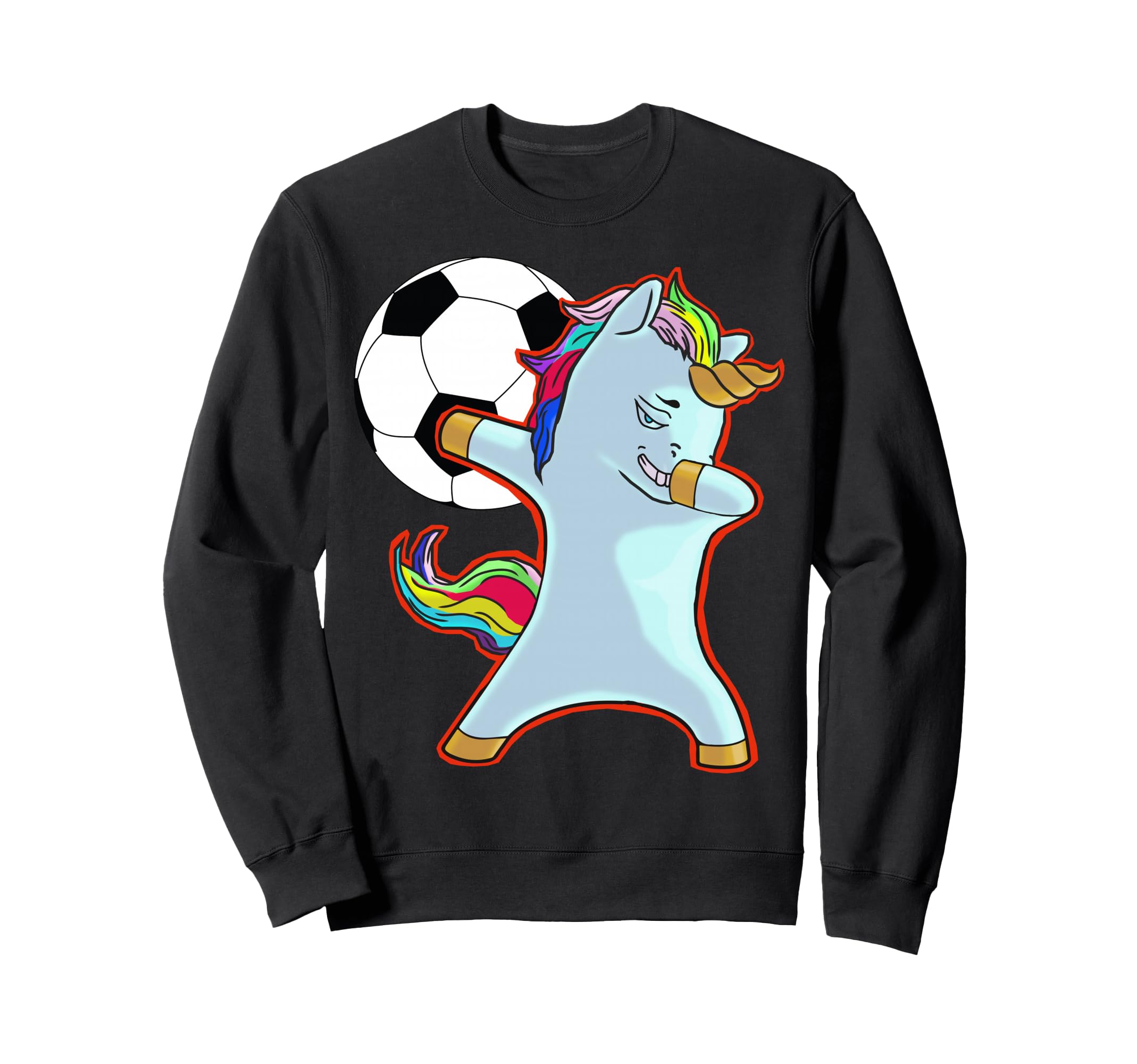 Funny Soccer Dab Dabbing Unicorn Sweatshirt - Unique Graphic Unisex
