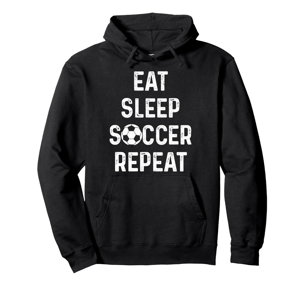 Eat Sleep Soccer Repeat Soccer Player Hoodie - Streetwear Style Unisex