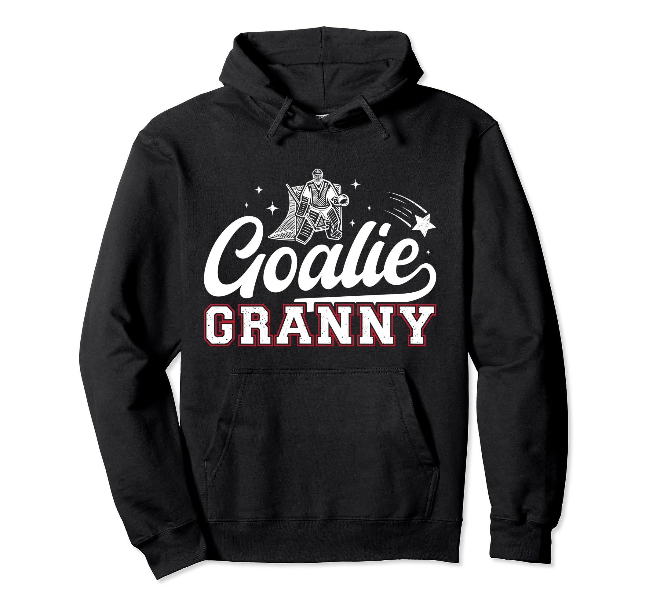 Ice Hockey Goalie Granny Ice Hockey Hoodie - Custom Art Print for Adults