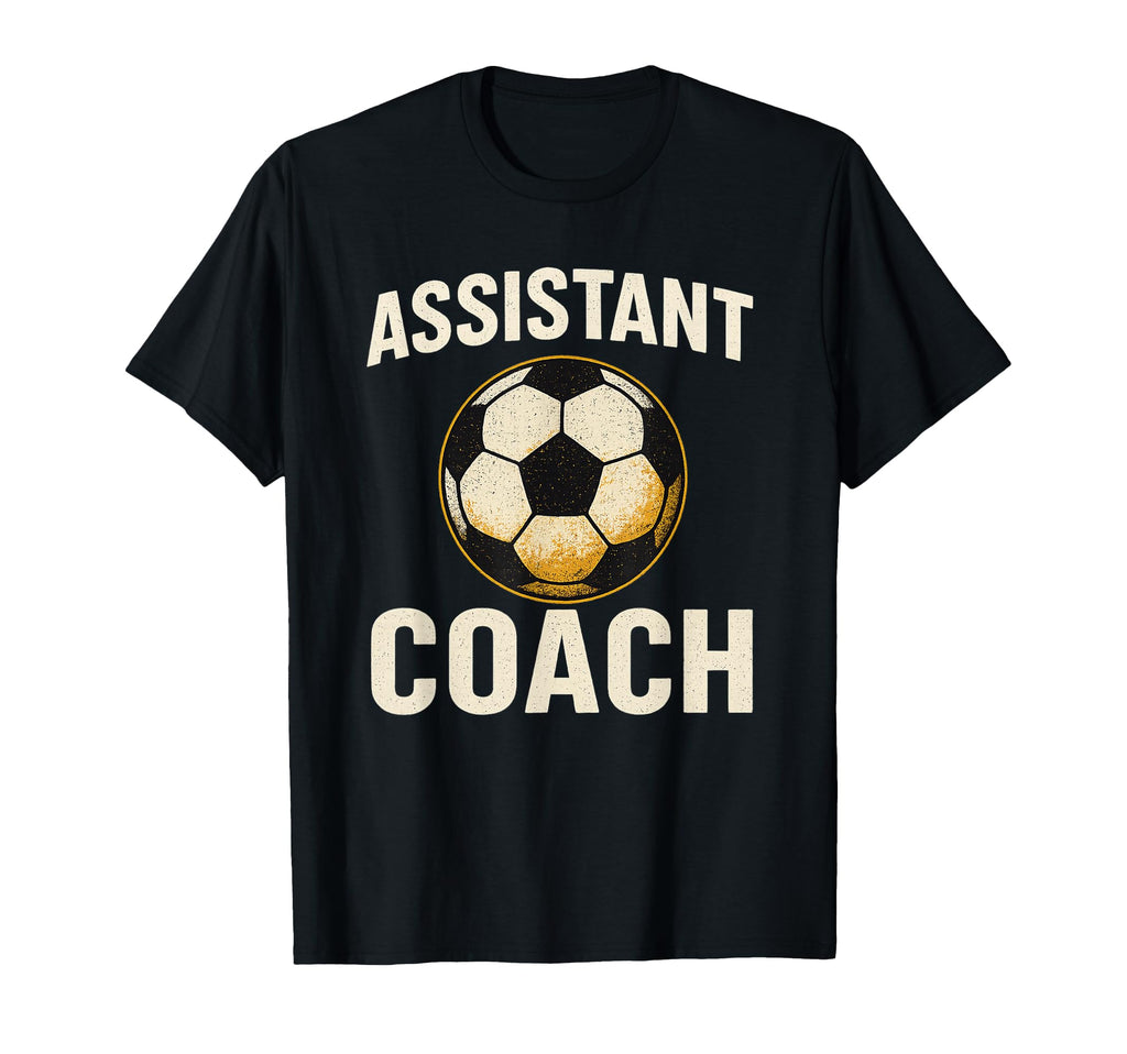 Assistant Soccer Coach Distressed Ball T-Shirt - Graphic Print Unisex