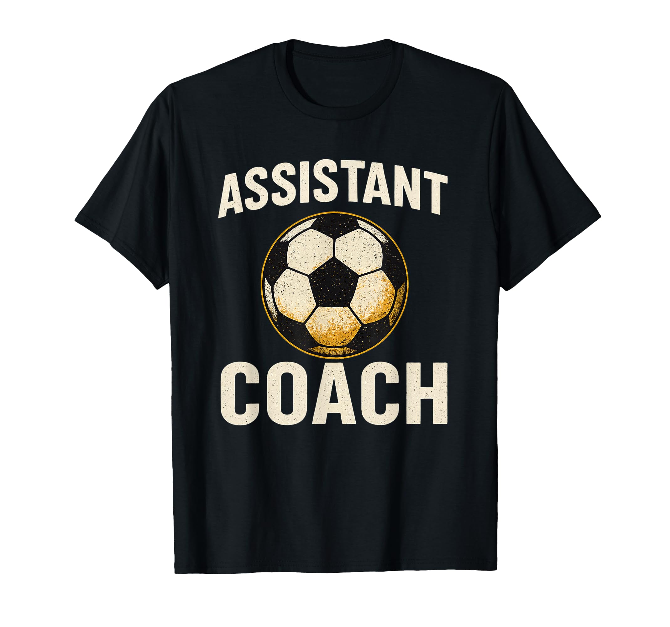 Assistant Soccer Coach Distressed Ball T-Shirt - Graphic Print Unisex