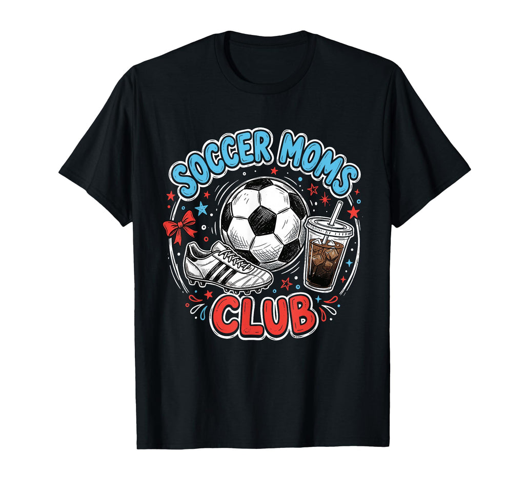 Soccer Moms Club Iced Coffee Cleats T-Shirt - Fun Novelty Design Unisex