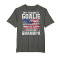 Favorite Lacrosse Goalie Grandpa T-Shirt - Casual Everyday Wear Men Women