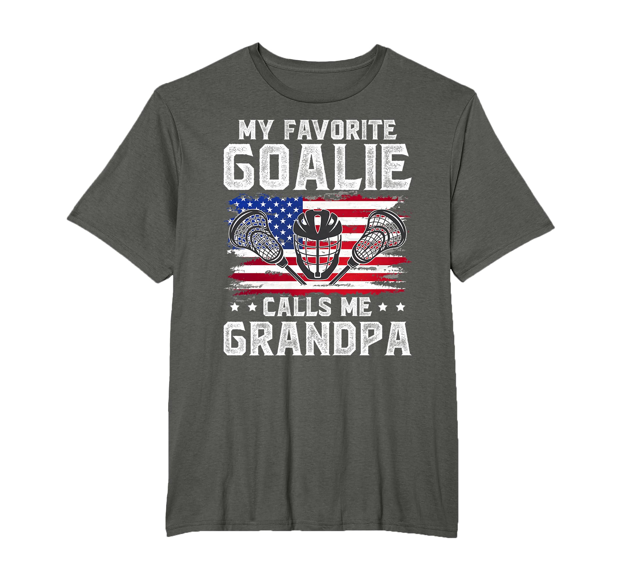 Favorite Lacrosse Goalie Grandpa T-Shirt - Casual Everyday Wear Men Women