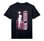 Mens Cheer Mom American Flag T-Shirt - Fun Novelty Design for Adults