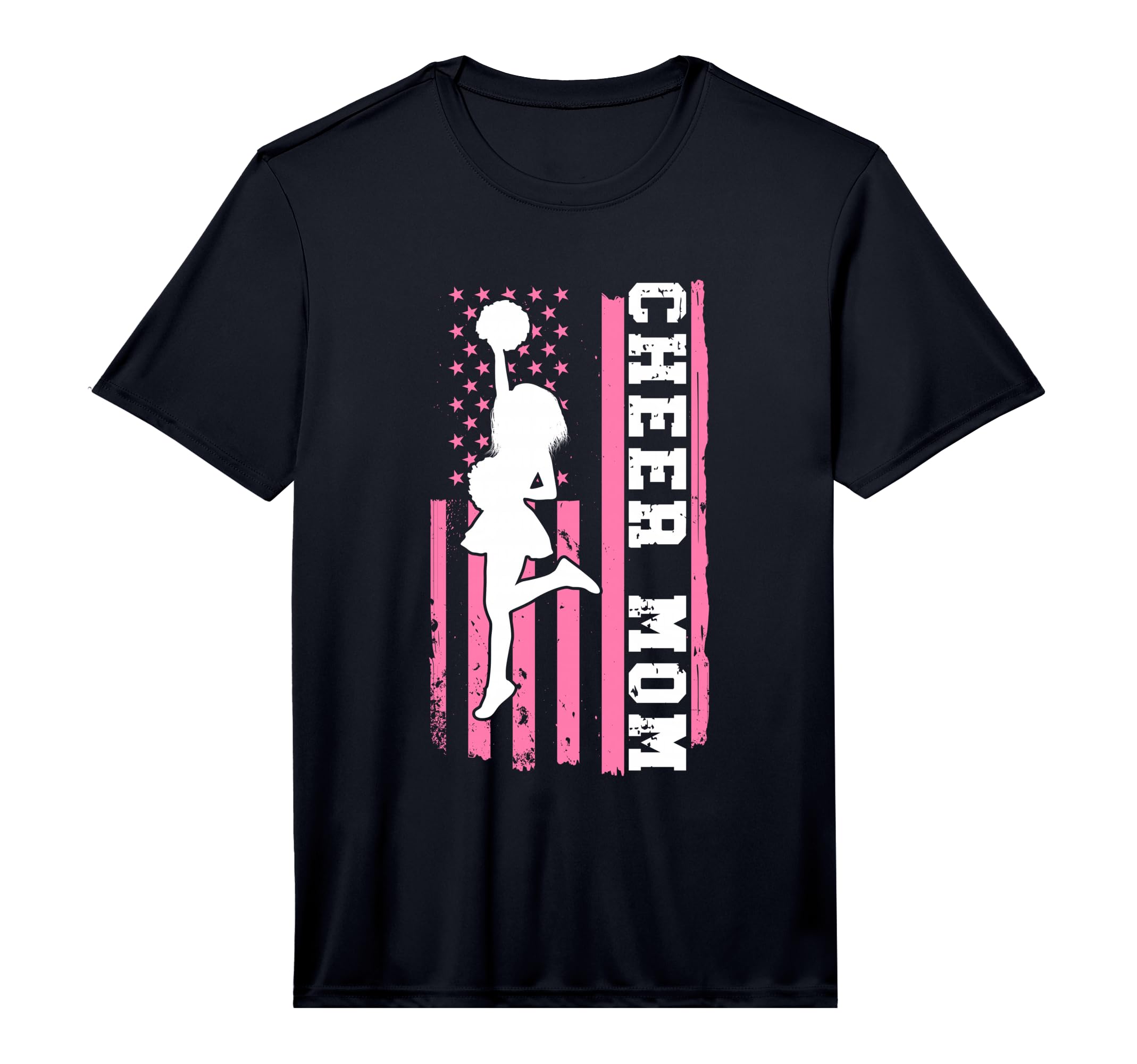 Mens Cheer Mom American Flag T-Shirt - Fun Novelty Design for Adults