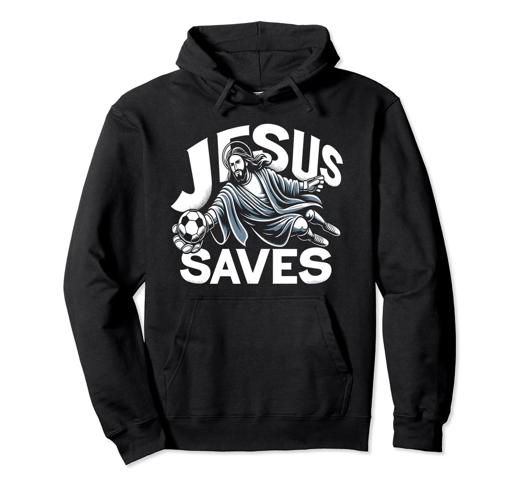 Jesus Saves Soccer Goalie Hoodie - Casual Everyday Wear for Adults