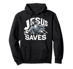 Jesus Saves Soccer Goalie Hoodie - Casual Everyday Wear for Adults