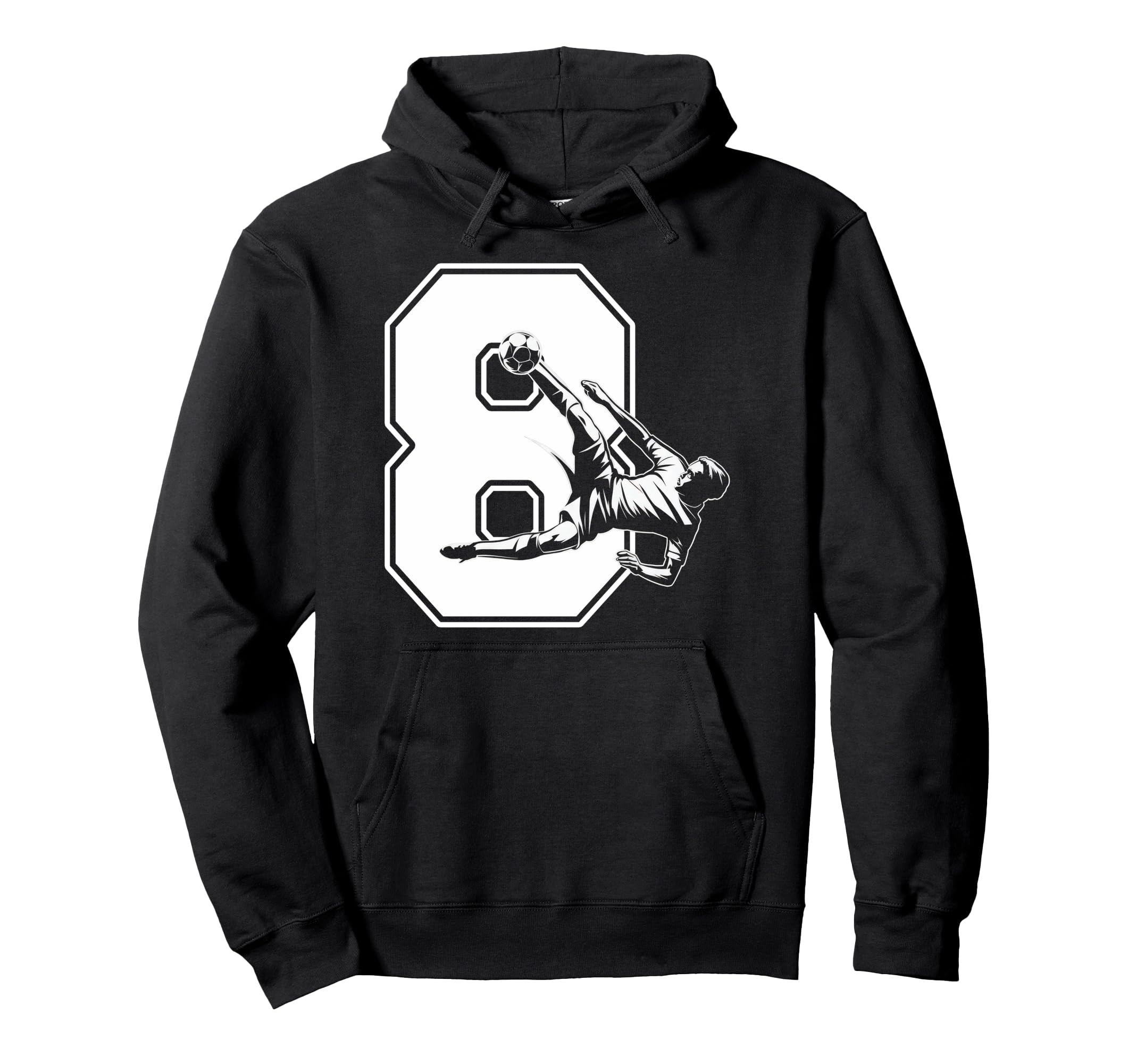 8 Soccer Birthday Gift Soccer Fan Hoodie - Trendy Graphic for Adults