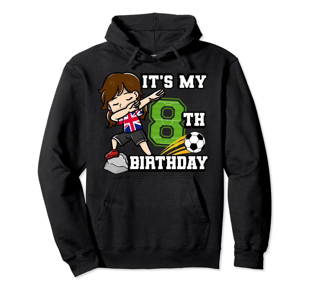 Soccer Its My 8Th Birthday United Kingdom Hoodie - Unique Graphic Unisex