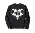 Soccer Heart Number 47 Jersey Sweatshirt - Unique Graphic for Adults