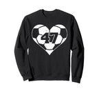Soccer Heart Number 47 Jersey Sweatshirt - Unique Graphic for Adults
