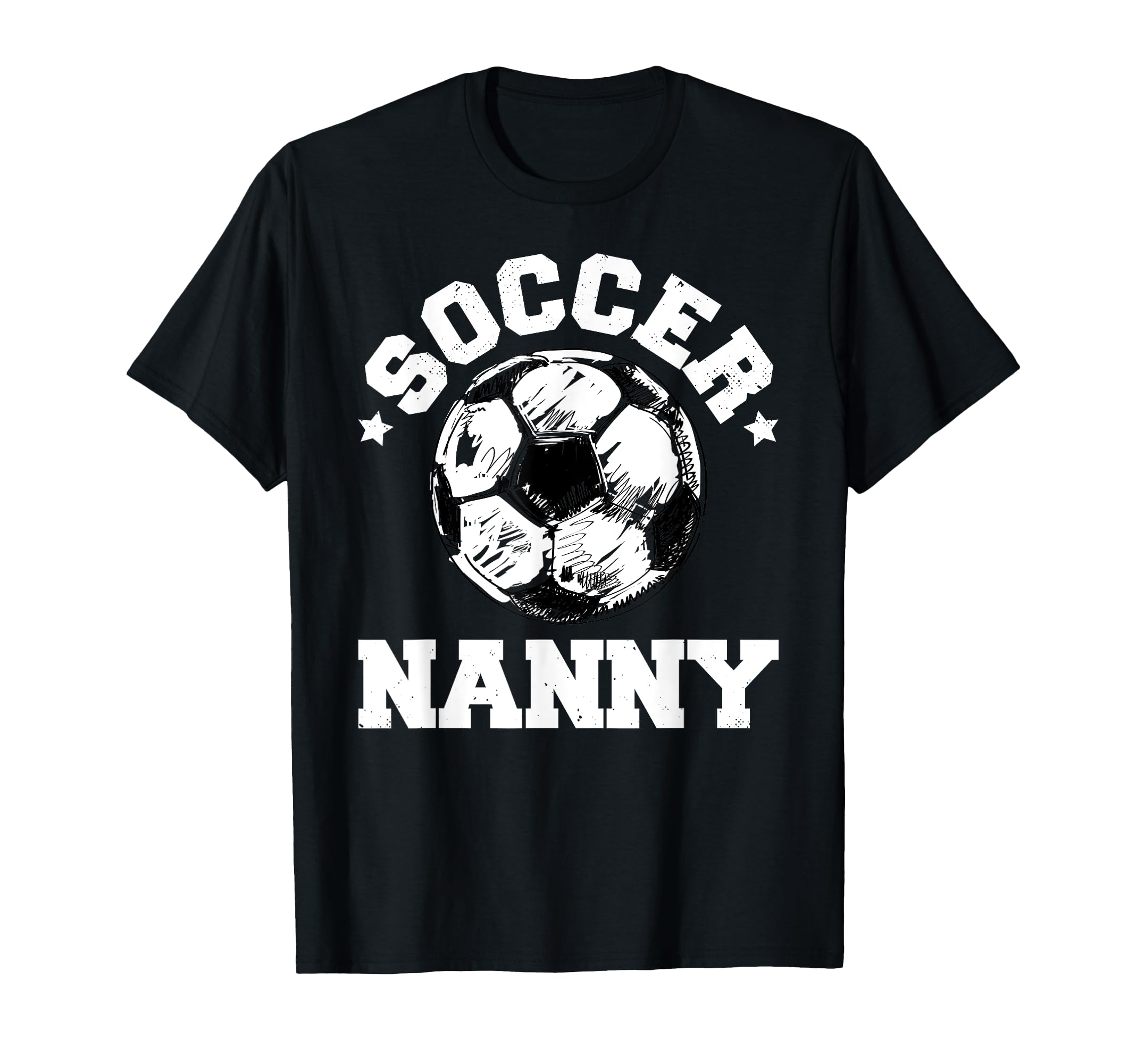 Soccer Nanny Soccer Ball Distressed T-Shirt - Trendy Graphic Men Women