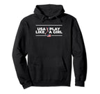 American Flag Play Like Soccer Womens Hoodie - Minimalist Print Unisex