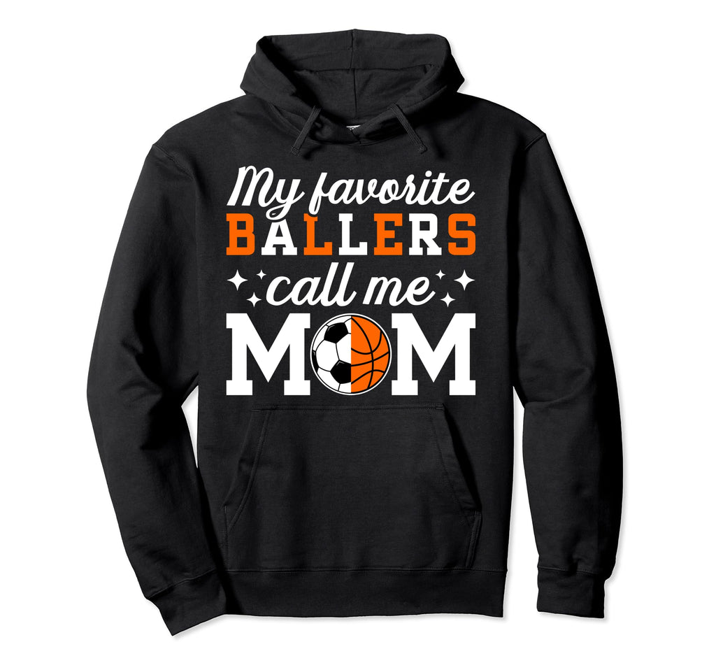 My Favorite Ballers Call Me Mom Hoodie - Minimalist Print for Adults