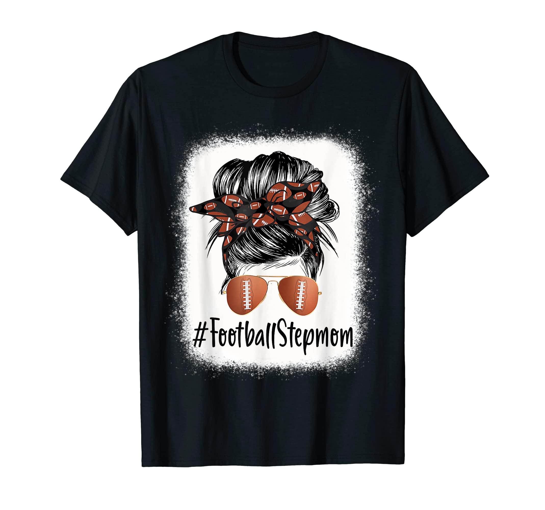 Bleached Football Stepmom Life Messy T-Shirt - Minimalist Print Men Women