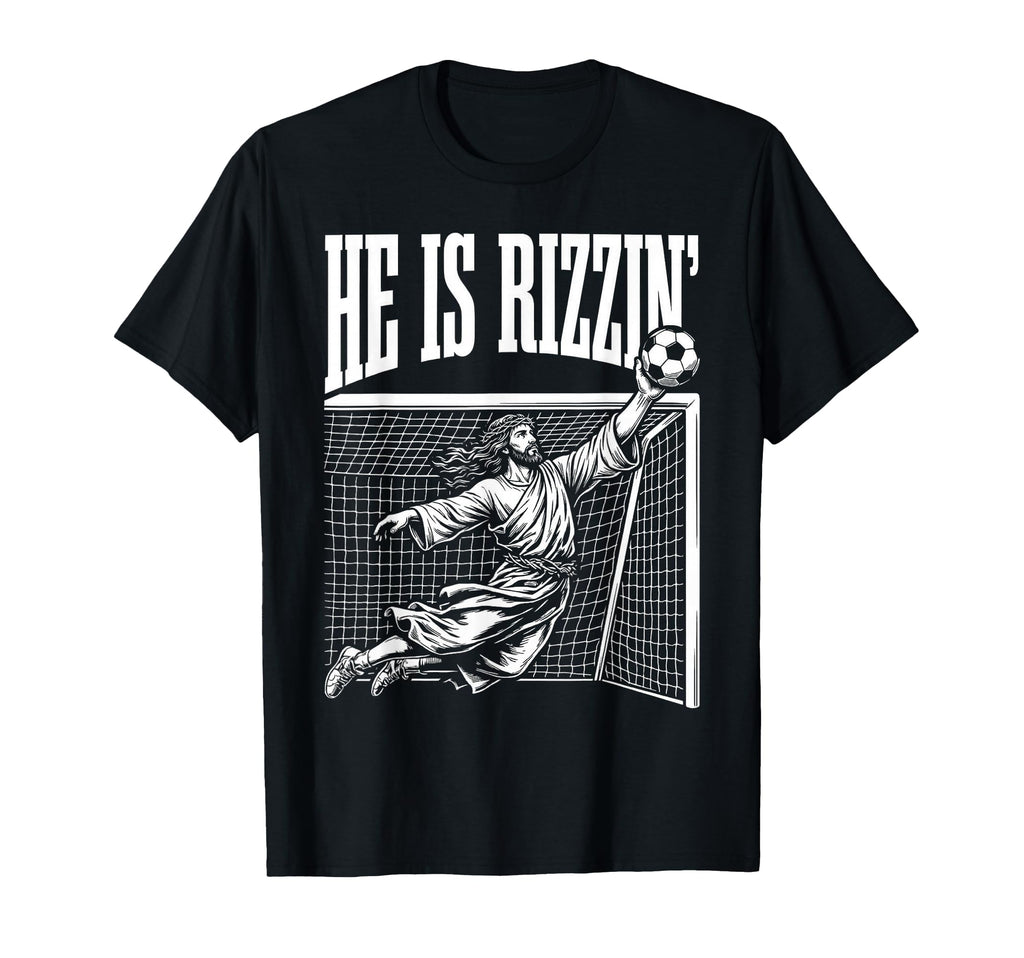 Easter He Is Rizzin Funny Christian Meme T-Shirt - Minimalist Print Unisex