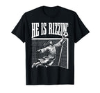 Easter He Is Rizzin Funny Christian Meme T-Shirt - Minimalist Print Unisex