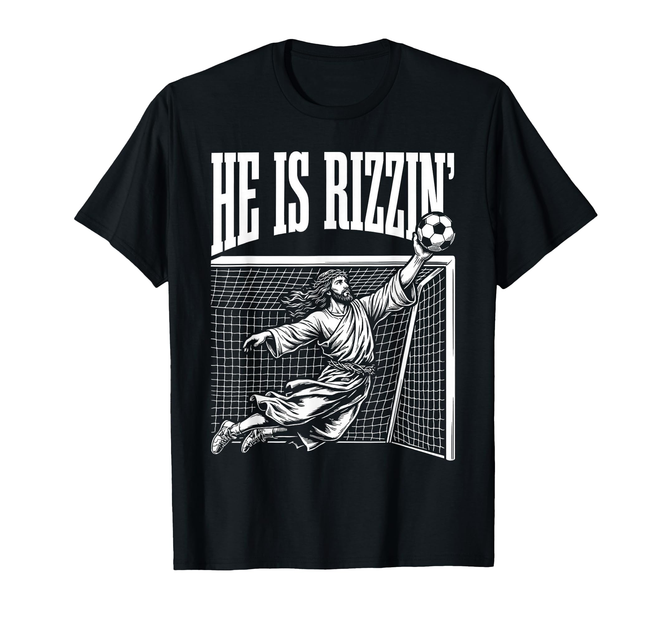 Easter He Is Rizzin Funny Christian Meme T-Shirt - Minimalist Print Unisex