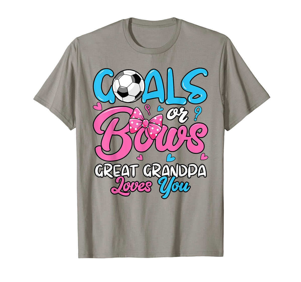 Gender Reveal Goals Or Bows Great T-Shirt - Custom Art Print for Adults