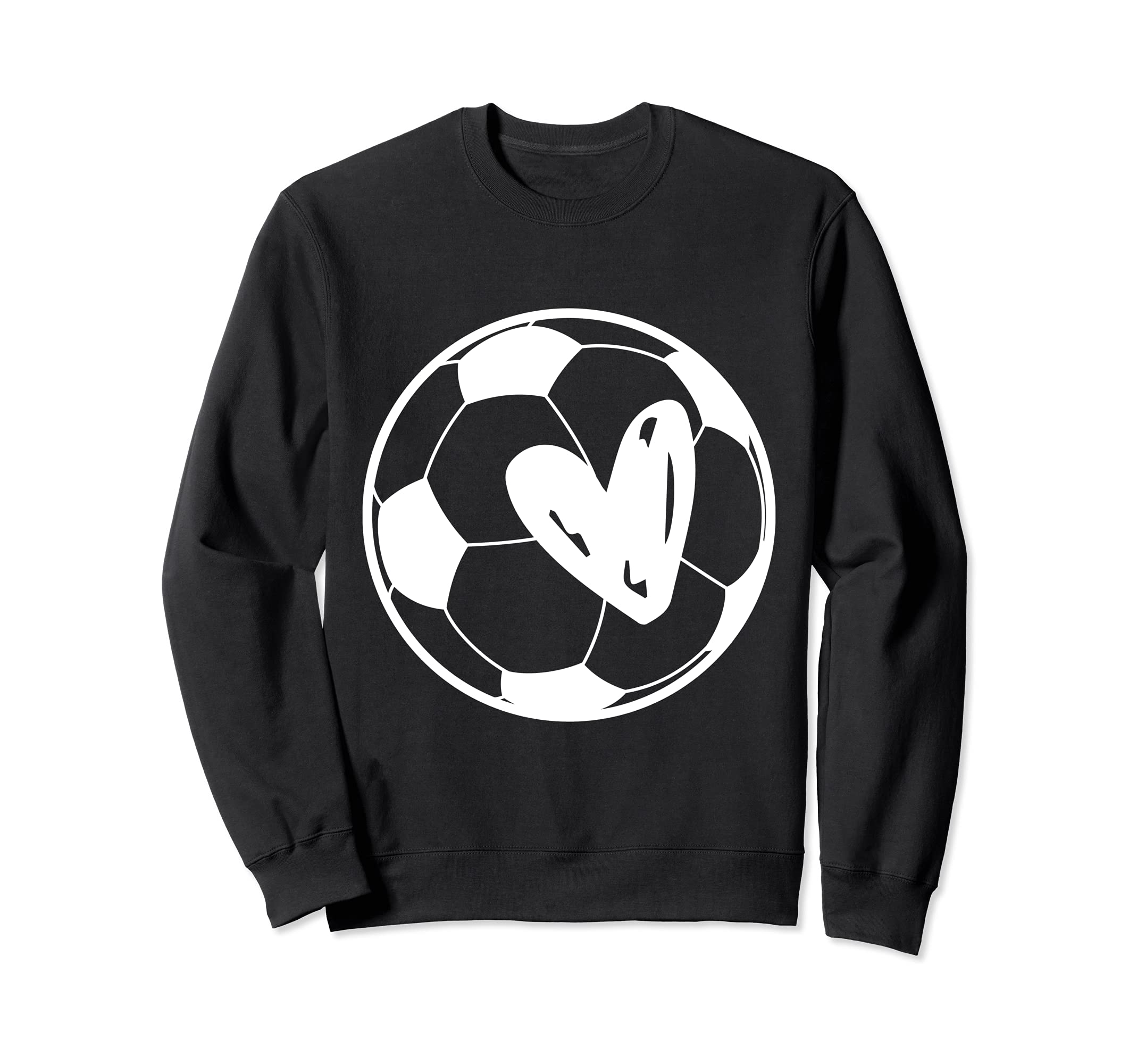 Funny Soccer T Soccer Love Ball Heart Sweatshirt - Unique Graphic Men Women