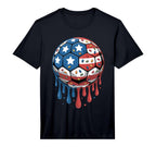 Ice Cream Drip Game American Usa Flag T-Shirt - Minimalist Print Men Women