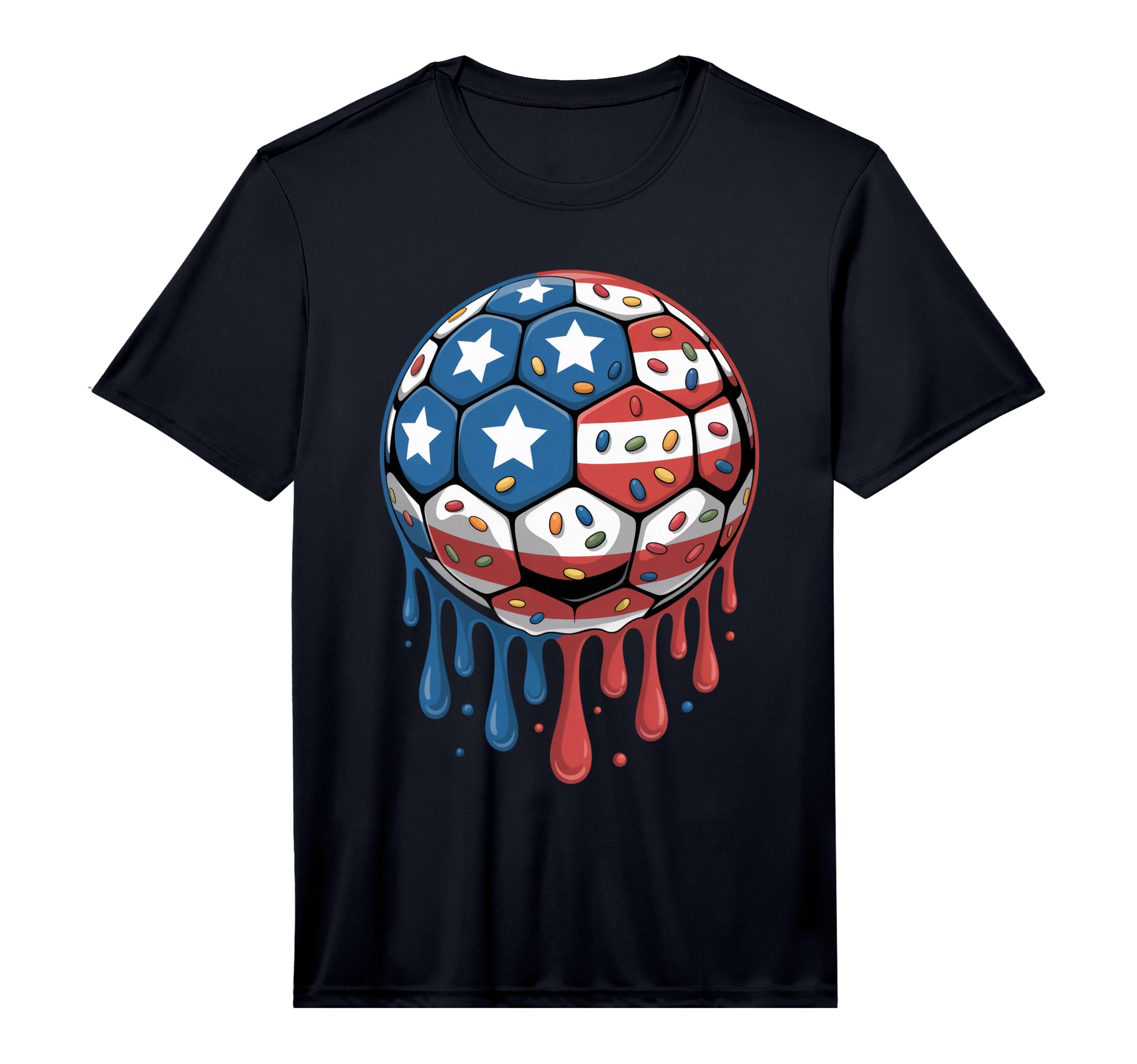 Ice Cream Drip Game American Usa Flag T-Shirt - Minimalist Print Men Women