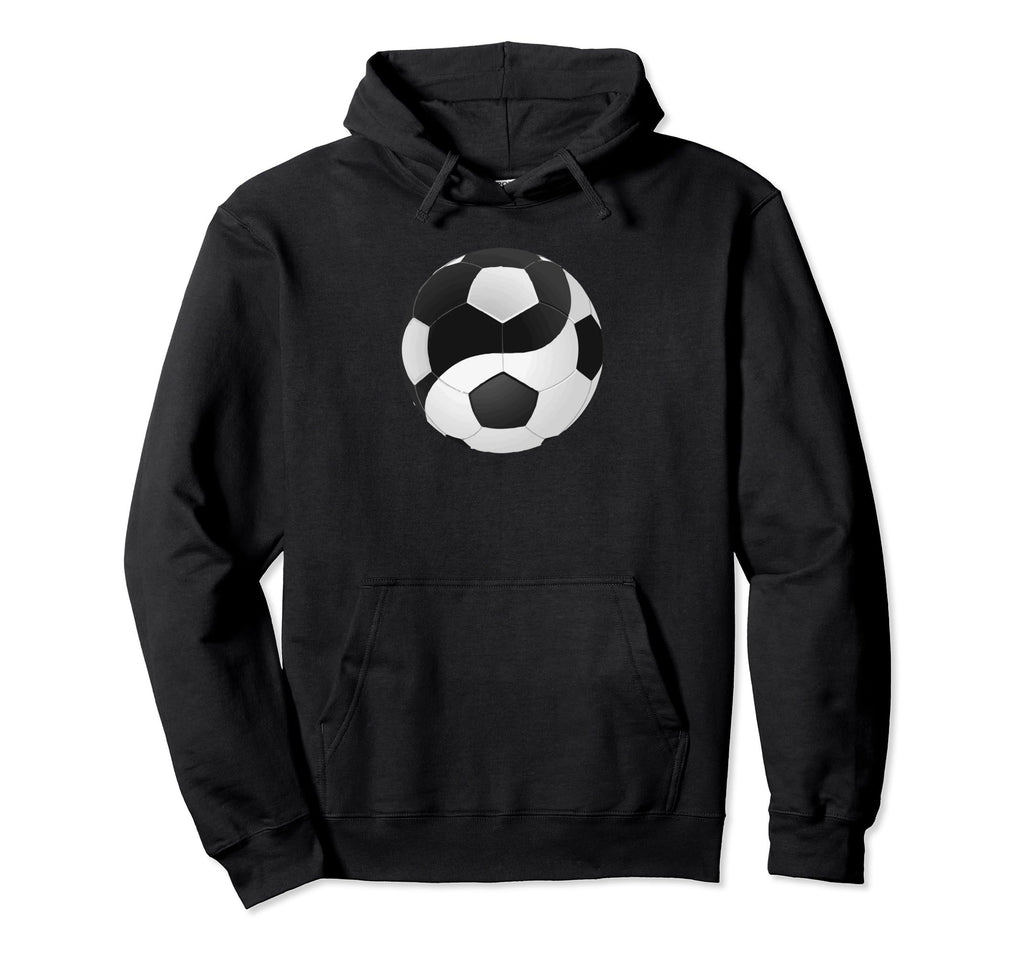 Yin Yang Soccer Art Hoodie - Fun Novelty Design for Adults