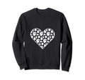 I Love Soccer Heart Shaped Soccer Ball Sweatshirt - Graphic Print Unisex