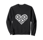 I Love Soccer Heart Shaped Soccer Ball Sweatshirt - Graphic Print Unisex