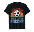 Just Mom Who Loves Soccer Soccer T-Shirt - Novelty Apparel for Adults