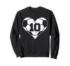 Soccer Number 10 Jersey Funny Soccer Sweatshirt - Minimalist Print Unisex