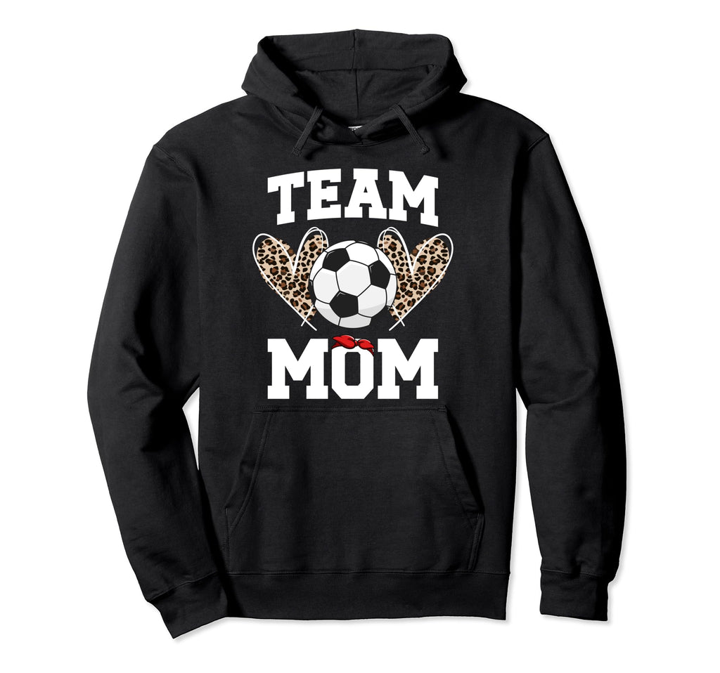 Team Mom Heart Soccer Team Mom Hoodie - Casual Everyday Wear for Adults