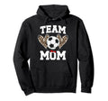 Team Mom Heart Soccer Team Mom Hoodie - Casual Everyday Wear for Adults