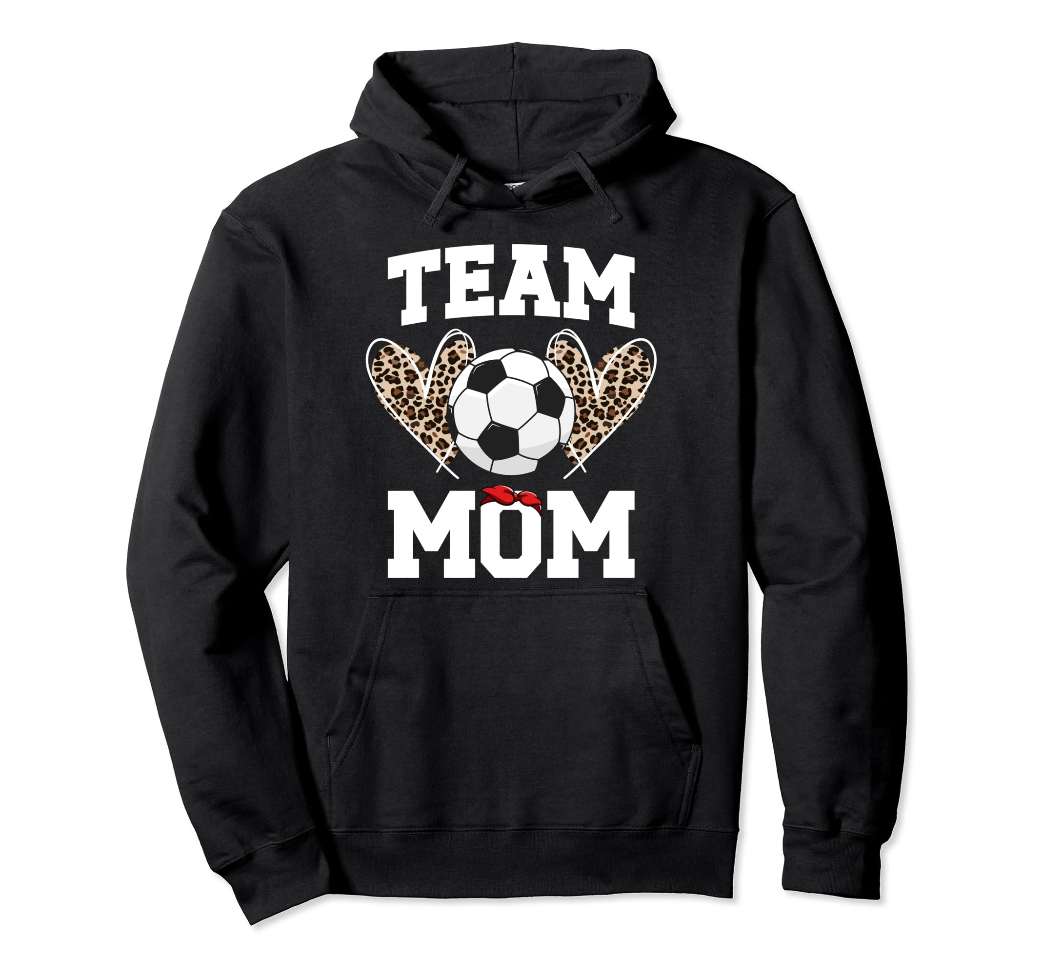 Team Mom Heart Soccer Team Mom Hoodie - Casual Everyday Wear for Adults