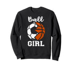 Ball Funny Soccer Basketball Gameday Sweatshirt - Trendy Graphic for Adults