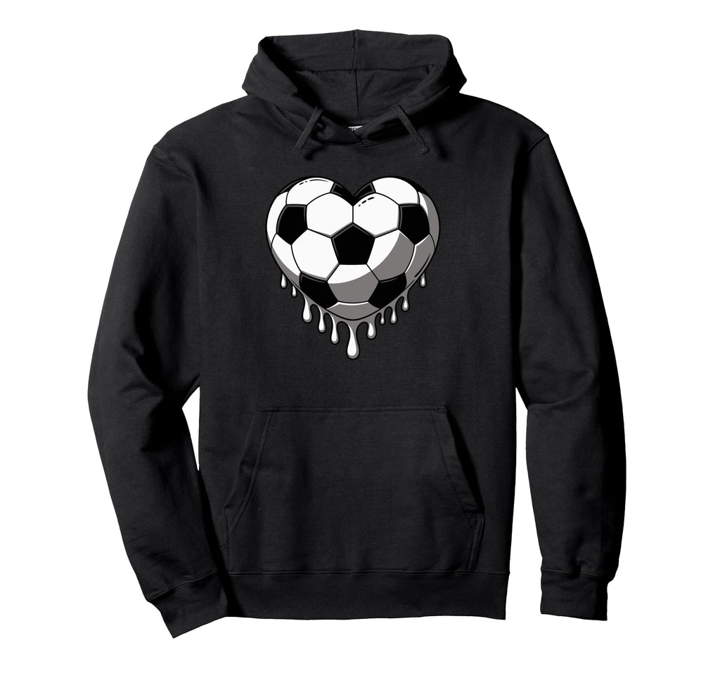 Melting Heart Shape Soccer Player Football Hoodie - Unique Graphic Unisex