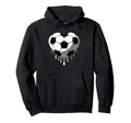Melting Heart Shape Soccer Player Football Hoodie - Unique Graphic Unisex