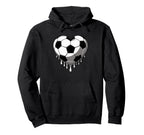 Melting Heart Shape Soccer Player Football Hoodie - Unique Graphic Unisex