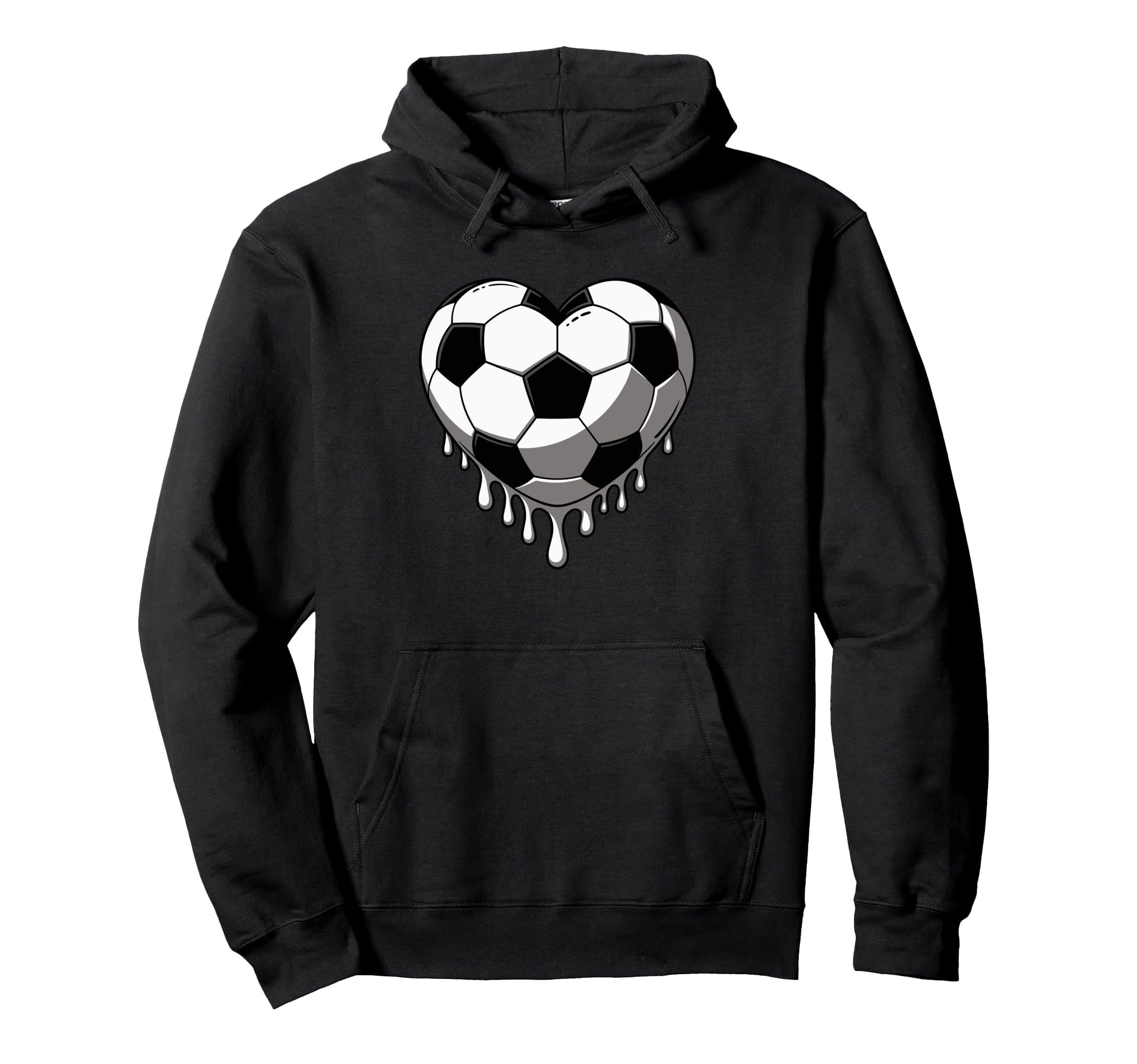 Melting Heart Shape Soccer Player Football Hoodie - Unique Graphic Unisex