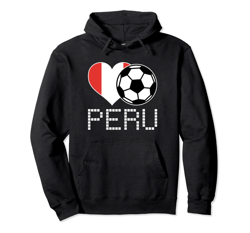 Peru Soccer Peruvian Flag Love Hoodie - Casual Everyday Wear Unisex