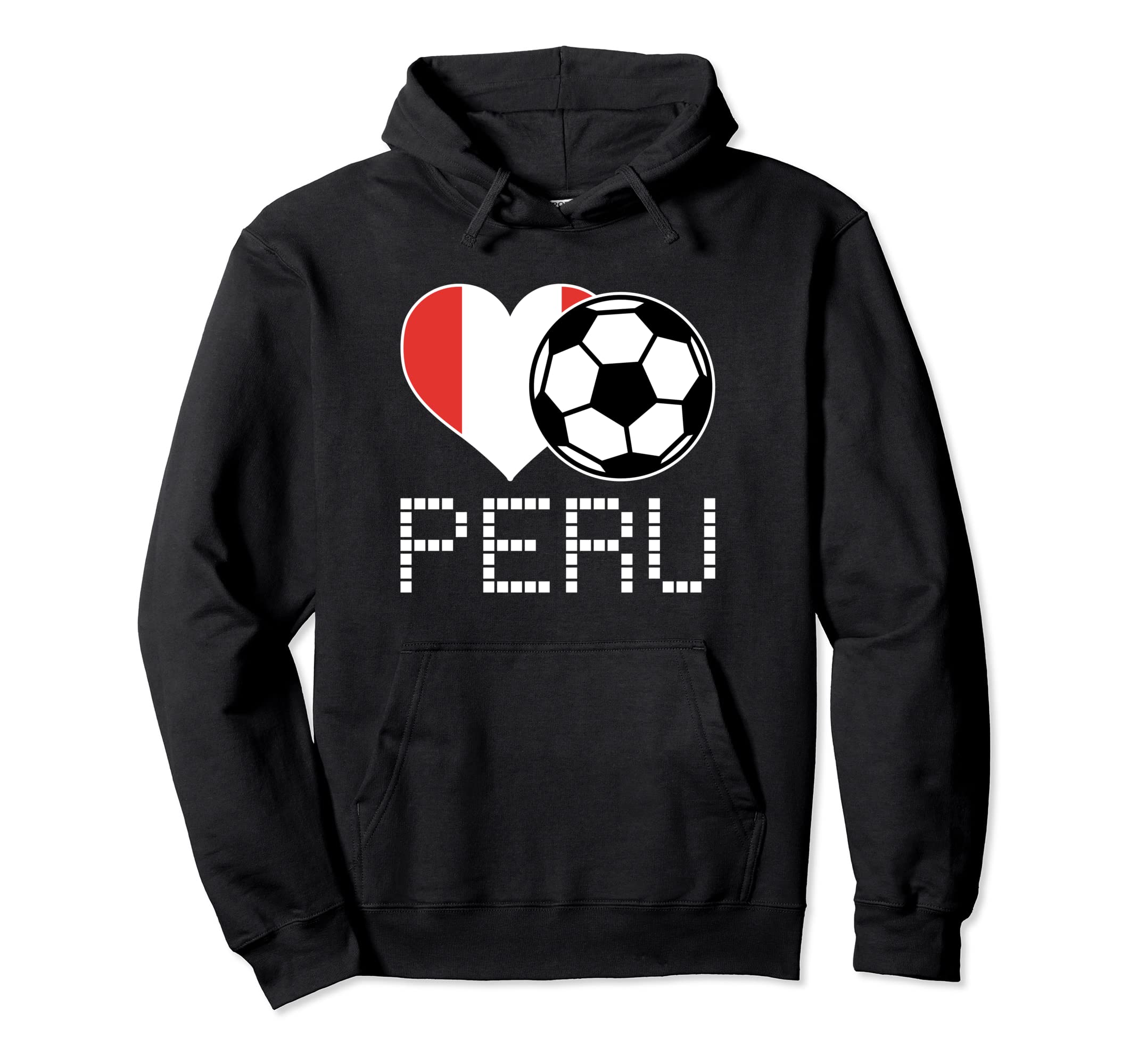 Peru Soccer Peruvian Flag Love Hoodie - Casual Everyday Wear Unisex