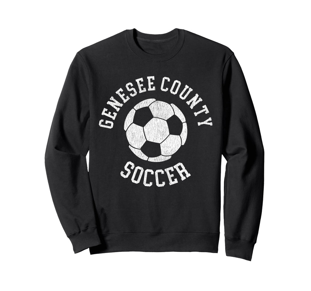 Genesee County Soccer Distressed 90S Sweatshirt - Trendy Graphic for Adults