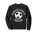 Genesee County Soccer Distressed 90S Sweatshirt - Trendy Graphic for Adults