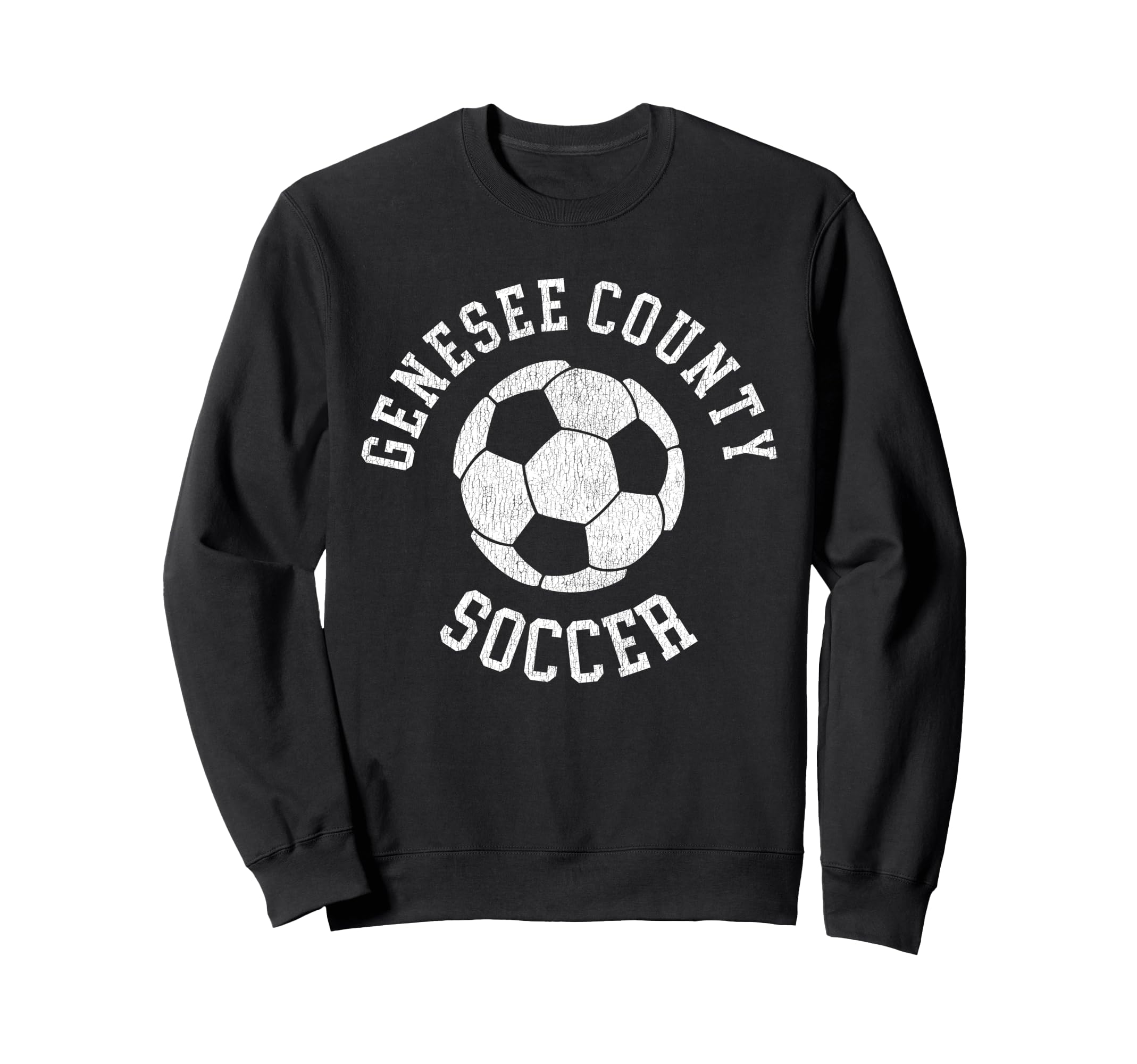 Genesee County Soccer Distressed 90S Sweatshirt - Trendy Graphic for Adults