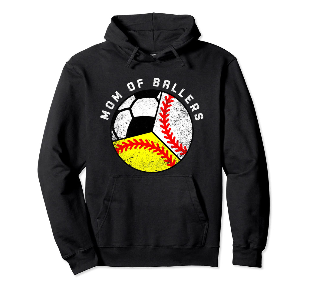 Mom Ballers Funny Baseball Softball Hoodie - Streetwear Style Men Women