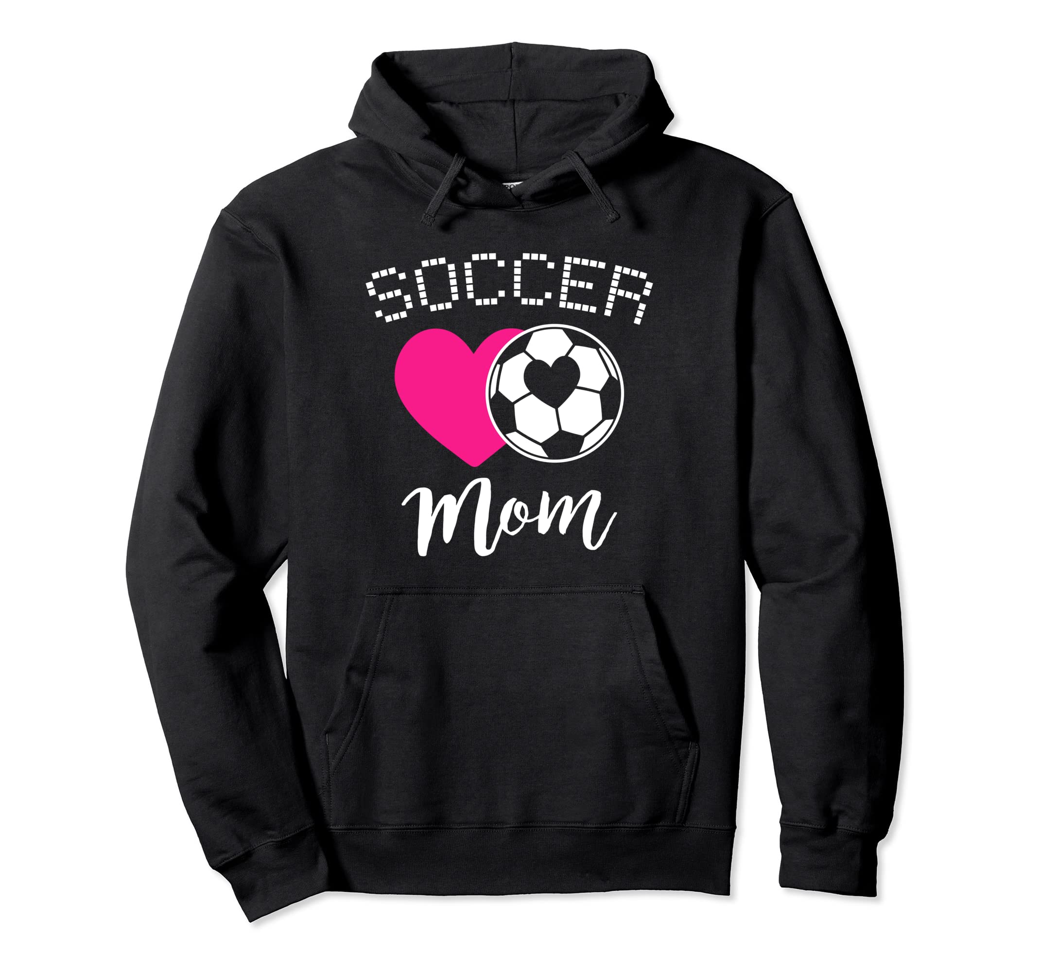 Soccer Mom Love Heart Mama Mommy Mother Hoodie - Minimalist Print Men Women