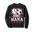 Ball Nana Baseball Soccer Heart Mothers Sweatshirt - Trendy Graphic Unisex