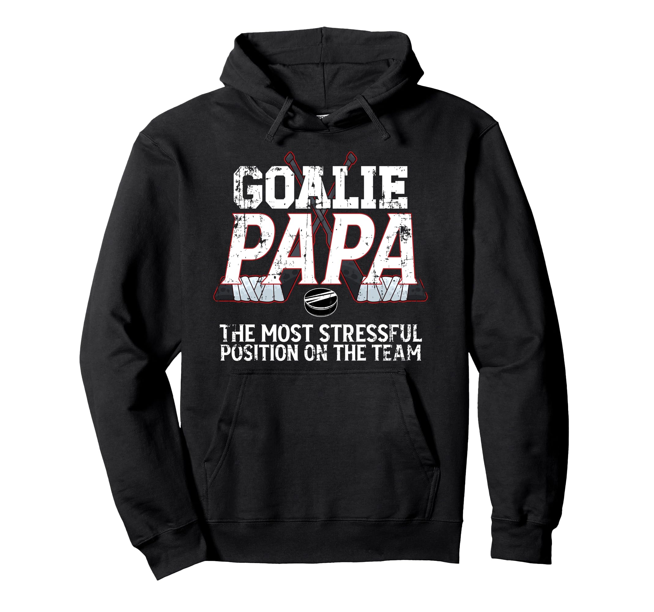 Ice Hockey Goalie Papa Funny Ice Hoodie - Fun Novelty Design for Adults